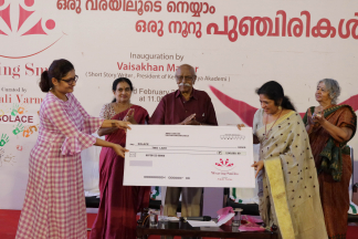 വരയിൽ നൂറു പുഞ്ചിരി വിരിയിച്ച് ഹരിശ്രീ സ്കൂളിലെ കൊച്ചു കലാകാരന്മാർ; ഭിന്നശേഷി കൂട്ടുകാർക്ക് വേറിട്ട സമ്മാനം