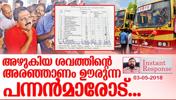 രാവന്തിയോളം പണിയെടുക്കുന്ന കണ്ടക്ടർമാരെയും ഡ്രൈവർമാരെയും നന്നാക്കും മുൻപ് ഇവറ്റകളെ പിണ്ഡംവച്ച് കെഎസ്ആർടിസിയെ രക്ഷിക്കാൻ തച്ചങ്കരിക്ക് നട്ടെല്ലുണ്ടോ?