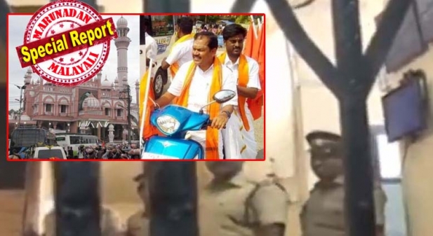 വാവരു പള്ളിയിൽ പ്രവേശിക്കാനെത്തിയ രണ്ട് തമിഴ് യുവതികളെ പൊലീസ് കസ്റ്റഡിയിലെടുത്തു; പാലക്കാട് വഴി എരുമേലിയിലേക്ക് പുറപ്പെട്ട യുവതികളെ കൊഴിഞ്ഞാംപാറയിൽ വെച്ച് പൊലീസ് തടഞ്ഞത് മറ്റൊരു കലാപത്തിനുള്ള ശ്രമമെന്ന വിലയിരുത്തലിനെ തുടർന്ന്; യുവതികൾക്കൊപ്പം ഉണ്ടായിരുന്ന രണ്ട് പുരുഷന്മാരും കസ്റ്റഡിയിൽ; ശബരിമലയിൽ യുവതീ പ്രവേശനം ഉണ്ടായതോടെ ഹിന്ദു സ്ത്രീകളുമായി വാവര് പള്ളിയിലേക്ക് ഇരച്ച് കയറുമെന്ന് ഹിന്ദു മക്കൾ കക്ഷി നേതാവ് അർജുൻ സമ്പത്തിന്റെ വെല്ലുവിളി ഗൗരവത്തോടെ കണ്ട് പൊലീസ് നീക്കങ്ങൾ