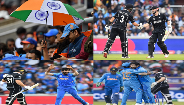 ബാറ്റിങ് ട്രാക്കിലും കുതിക്കാനാകാതെ വില്യംസണും കൂട്ടരും; ലോകകപ്പിലെ ആദ്യ സെമിയിൽ രസംകൊല്ലിയായി മഴ; മാഞ്ചസ്റ്ററിൽ മഴ പെയ്തിറങ്ങിയത് ആദ്യ ഇന്നിങ്സ് തീരാൻ 23 പന്തുകൾ മാത്രം അവശേഷിക്കെ; തുടക്കം മുതൽ കിവികളെ വരിഞ്ഞ് മുറുക്കി ഇന്ത്യൻ ബൗളർമാർ; കെയിൻ വില്യംസണും റോസ് ടെയ്ലർക്കും അർധ സെഞ്ച്വറി; പന്തെറിഞ്ഞ എല്ലാവർക്കും ഓരോ വിക്കറ്റ് വീതം; മഴ കാരണം കളി നിർത്തുമ്പോൾ ന്യൂസിലാൻഡ് 46.1 ഓവറിൽ 211-5