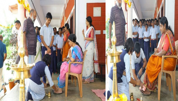 അരവിന്ദ വിദ്യാമന്ദിരം സ്കൂളിൽ വിദ്യാർത്ഥികളെ കൊണ്ട് അദ്ധ്യാപകരുടെ കാല് കഴുകിച്ച സംഭവത്തിൽ ബാലാവകാശ കമ്മീഷന് പരാതി നൽകി എസ്എഫ്ഐ നേതാവ്; സംഭവം കേരളത്തിന് അപമാനം എന്നും കേരളത്തിന്റെ വിദ്യാഭ്യാസ സംസ്കാരത്തിന് എതിരെന്നും പ്രവീൺ മോഹൻ; സംഭവത്തെ പിന്തുണച്ചും നിരവധി ആളുകൾ