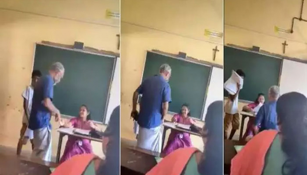 മകന് പരീക്ഷയിൽ മാർക്ക് കുറഞ്ഞു; സ്കൂളിലെത്തിയ പിതാവിന്റെ രോഷപ്രകടനം അതിരുവിട്ടു; മകന്റെ കരണത്തടിച്ച ദൃശ്യങ്ങൾ പ്രചരിച്ചതോടെ വിമർശനവുമായി സോഷ്യൽ മീഡിയയും