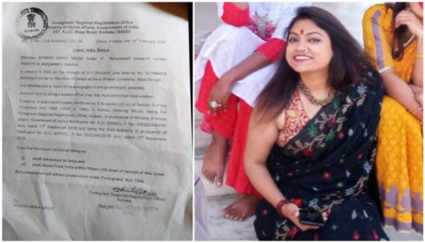 ബംഗ്ലാദേശ് വിദ്യാർത്ഥിനിയോട് ഇന്ത്യ വിടാൻ ആവശ്യപ്പെട്ട് ആഭ്യന്തര മന്ത്രാലയം; സർക്കാർ വിരുദ്ധ പ്രവർത്തനങ്ങളിൽ ഏർപ്പെട്ടത് വിസ ചട്ടപ്രകാരം നിയമലംഘനമെന്നും അഫ്സാരയോട് കേന്ദ്രസർക്കാർ