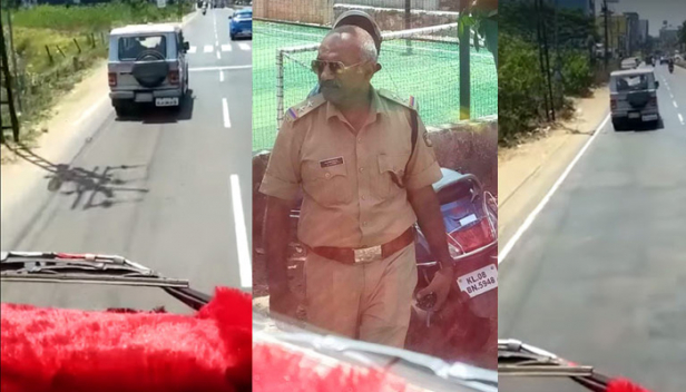 അല്ലെങ്കിലും കേരളാ പൊലീസ് സൂപ്പറാ; മാർക്കറ്റിലേക്കുള്ള വഴി ചോദിച്ച ലോറി ഡ്രൈവർക്ക് പൊലീസ് ജീപ്പ് മുമ്പേ വിട്ട് വഴി കാണിച്ചുകൊടുത്ത് ഒരു പൊലീസുകാരൻ