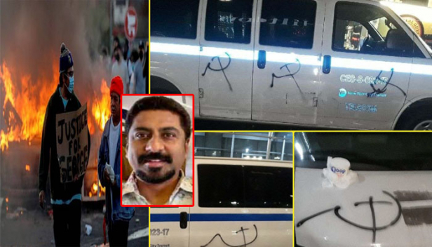 ചില വണ്ടികളിൽ പ്രക്ഷോഭകാരികൾ അരിവാളും ചുറ്റികയും വരച്ചിരിക്കുന്നു! വെട്ടി നിരത്തലും, തട്ടി തകർക്കലും അല്ലാതെ ജീവിതത്തിൽ എന്തെങ്കിലും വെച്ചു പിടിപ്പിക്കുകയോ നട്ടു വളർത്തുകയോ ചെയ്തിട്ടില്ലാത്ത പാർട്ടികളുടെ കൊടികളോട് സാമ്യമുള്ള അടയാളങ്ങൾ അമേരിക്കയിൽ അധികം കാണാറുള്ളതല്ല; അക്രമം യുഎസിന് കൂനിന്മേൽ കുരുപോലെ പ്രഹരം: അനിൽ പുത്തൻചിറ എഴുതുന്നു