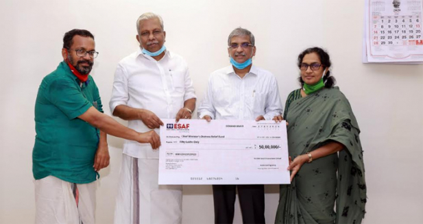 മുഖ്യമന്ത്രിയുടെ ദുരിതാശ്വാസ നിധിയിലേക്ക് ഇസാഫ് അരക്കോടി രൂപ നൽകി