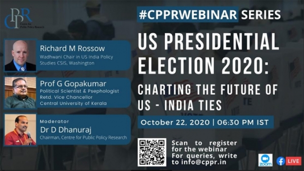 യുഎസ് പ്രസിഡണ്ട് തിരഞ്ഞെടുപ്പ് 2020: യുഎസ്-ഇന്ത്യ ബന്ധങ്ങളുടെ ഭാവി' എന്ന വിഷയത്തിൽ വെബിനാർ സംഘടിപ്പിക്കുന്നു