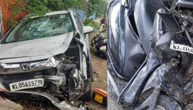 കോതമംഗലത്ത് നിയന്ത്രണം വിട്ട കാർ സ്കൂട്ടർ യാത്രക്കാരെ ഇടിച്ചു തെറിപ്പിച്ച സംഭവം; ഗുരുതരമായി പരിക്കേറ്റ സ്കൂട്ടർ യാത്രികരായ രണ്ട് യുവാക്കളും ആശുപത്രിയിൽ തുടരുന്നു: വീഡിയോ കാണാം