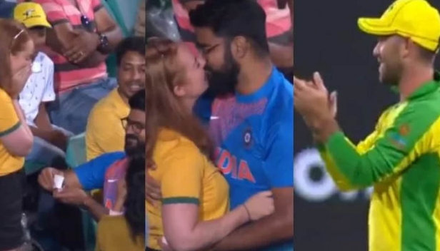 സിഡ്നിയിലെ മൈതാനത്ത് പോരാട്ടച്ചൂട്; ഗാലറിയിൽ പ്രണയമഴ; കഥാനായകൻ ഇന്ത്യൻ ആരാധകൻ; നായിക ഓസ്ട്രേലിയൻ ആരാധിക; രണ്ടാം ഏകദിനത്തിനിടെ ഒരു ഇന്ത്യൻ പ്രണയ വിജയഗാഥ
