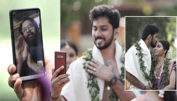 പേഴ്സനൽ കോസ്റ്റിയൂം ഡിസൈനറുടെ വിവാഹത്തിന് വീഡിയോ കോളിലൂടെ ആശംസകൾ നേർന്ന് മമ്മൂട്ടി; അഭിജിത്തിനും ശ്വേതയ്ക്കും ഇരട്ടി മധുരം