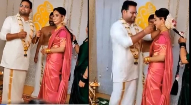 മകൻ അച്ഛനെ തിരക്കിയതിന് കൈയടിച്ച് സോഷ്യൽ മീഡിയ; അമ്മെ അച്ഛനെവിടെ എന്ന വൈറൽ വീഡിയോക്ക് ലഭിച്ചത് 1.9 മില്യൺ വ്യൂവേഴ്സ്; വിവാഹ വേദിയിലെ ചോദ്യം വൈറലാകുമ്പോൾ