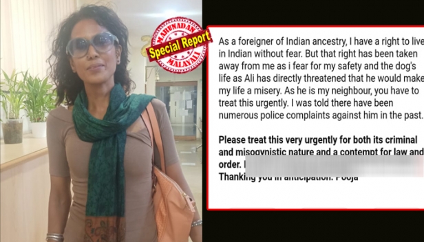 കളമശേരിയിൽ തെരുവ് നായയ്ക്ക് ഭക്ഷണം കൊടുത്തതിന് വിദേശ വനിതയ്ക്ക് എതിരെ വധഭീഷണി; തന്നെ മരത്തടി കൊണ്ട് അയൽവാസി മർദ്ദിക്കാൻ ശ്രമിച്ചെന്നും അസഭ്യവർഷം നടത്തി എന്നും മലേഷ്യൻ സ്വദേശിനിയുടെ പരാതി; താൻ അനാശാസ്യം നടത്തുന്നു എന്ന് അധിക്ഷേപിച്ചെന്നും പൂജ തെരാഷാ സ്റ്റാൻസ്ലസ്