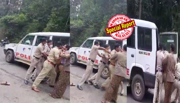 നല്ല ഫിറ്റായി കാറോടിച്ച് വരുമ്പോൾ വഴിയിൽ കൈകാണിച്ച് പൊലീസ് ഏമാന്മാർ; ഇൻഷുറസ് ചോദിച്ചപ്പോൾ കൈമലർത്തി; മാസ്ക് വയ്ക്കാത്തത് ചോദിച്ചപ്പോൾ പുളിച്ച അസഭ്യവർഷം; പിടിവലി വീഡിയോ വൈറലായപ്പോൾ പഴി പൊലീസിന്
